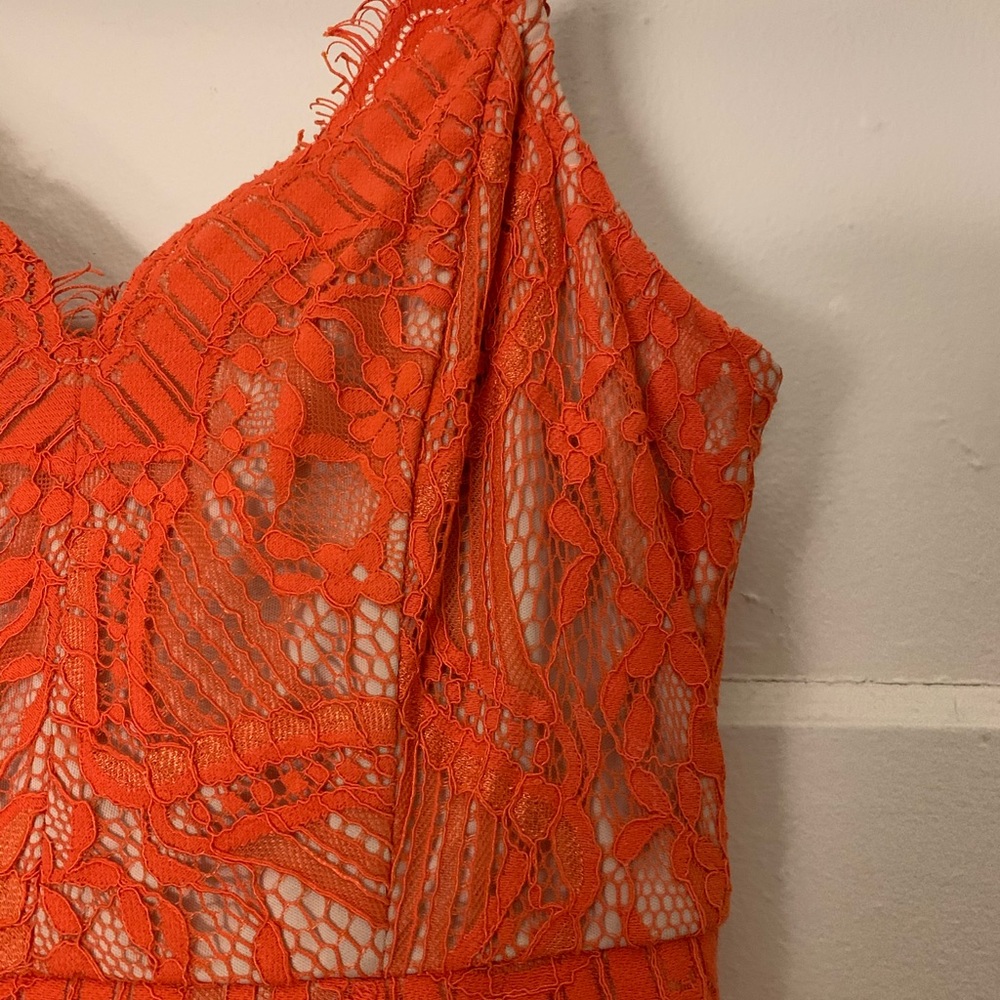 Soprano Orange Lace Dress Over Nude